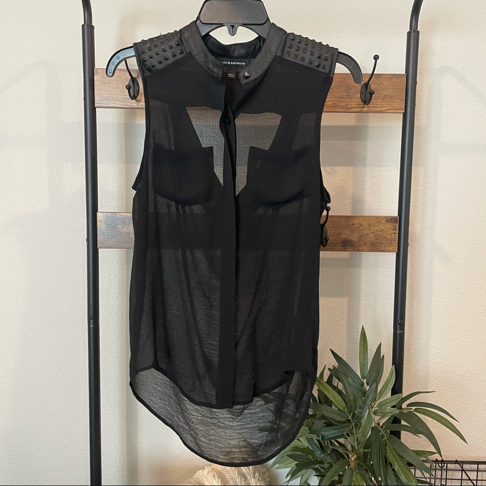 Rock & Republic sheer studded tank